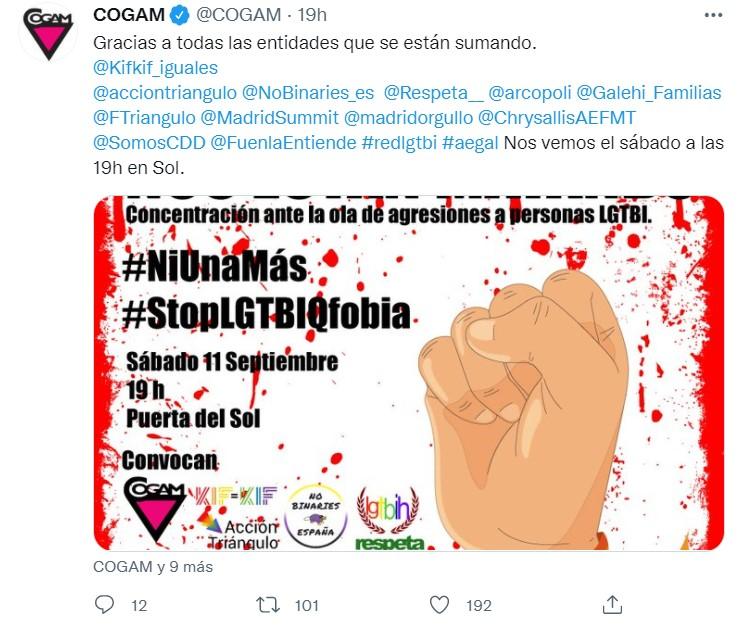 Cogam sobre la manifestación del sábado- Twitter