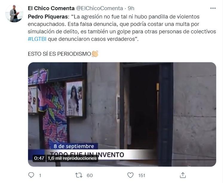 Aplauden a Pedro Piqueras por cómo ha contado que la agresión homófoba fue falsaTwitter 3 Aplauden a Pedro Piqueras por cómo ha contado que la agresión homófoba fue falsaTwitter 3