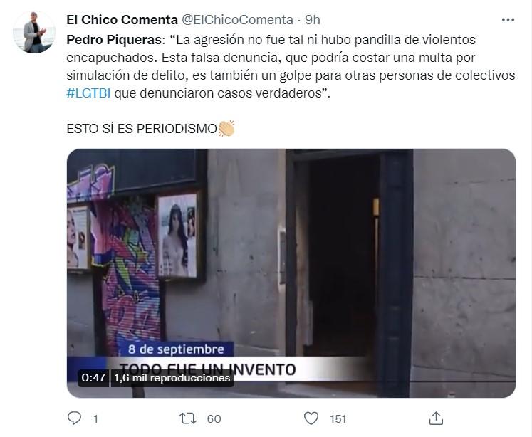 Aplauden a Pedro Piqueras por cómo ha contado que la agresión homófoba fue falsa  Twitter 3