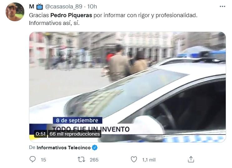 Aplauden a Pedro Piqueras por cómo ha contado que la agresión homófoba fue falsaTwitter Aplauden a Pedro Piqueras por cómo ha contado que la agresión homófoba fue falsaTwitter