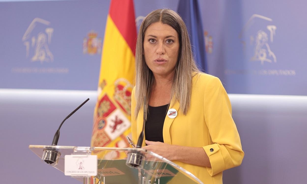 La portavoz de Junts per Catalunya, Miriam Nogueras, rechaza que el Rey presida un acto en Barcelona. EP