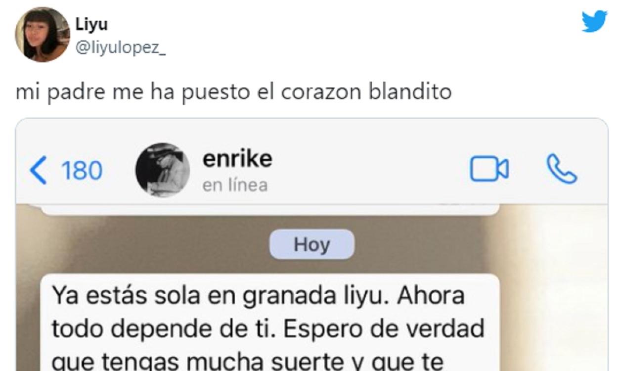 Una joven comparte en Twitter el cariñoso mensaje de su padre