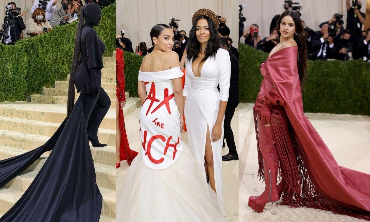 Kim Kardashian, AOC y Rosalía en la alfombra roja de la Met Gala   Twitter