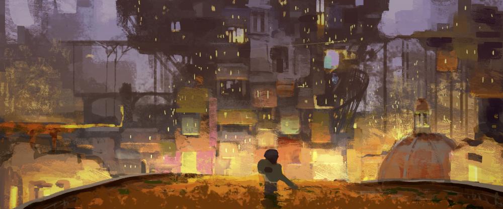 Robert Kondo. El puente de flores. Coco, 2017. Pintura digital. © Pixar. Robert Kondo. El puente de flores. Coco, 2017. Pintura digital. © Pixar.
