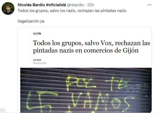 Pintadas nazis en un comercio de Gijón
