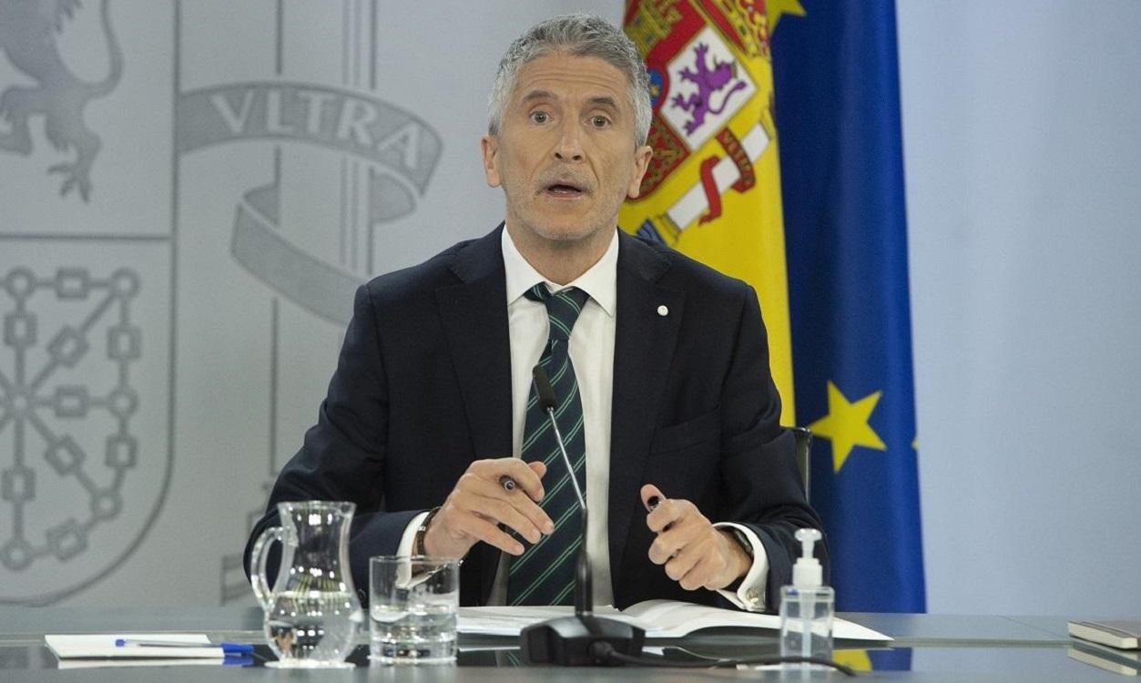 El ministro del Interior, Fernando Grande Marlaska, en una rueda de prensa. EP