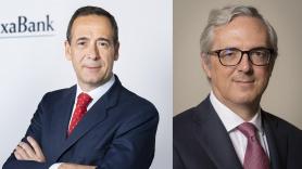 Gonzalo Gortázar, consejero delegado de CaixaBank, y Javier Pano, director financiero de la entidad