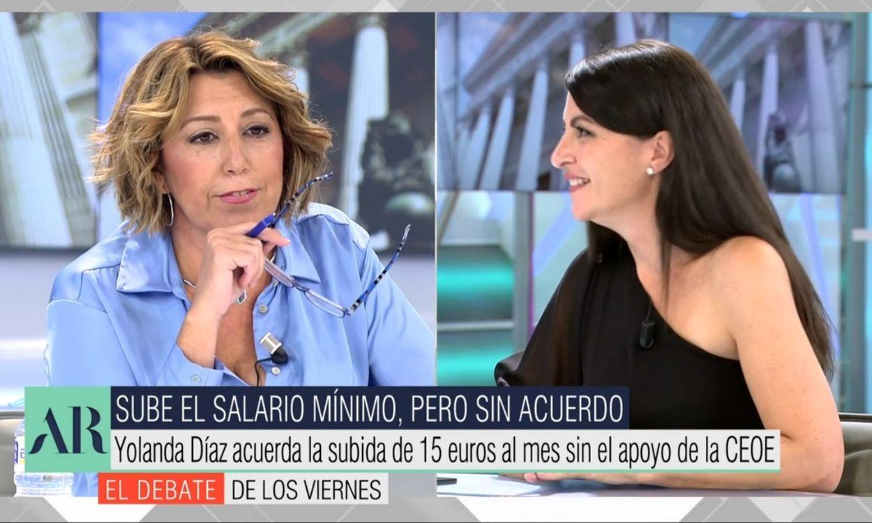Susana Díaz y Macarena Olona en 'El programa de Ana Rosa'. Telecinco.