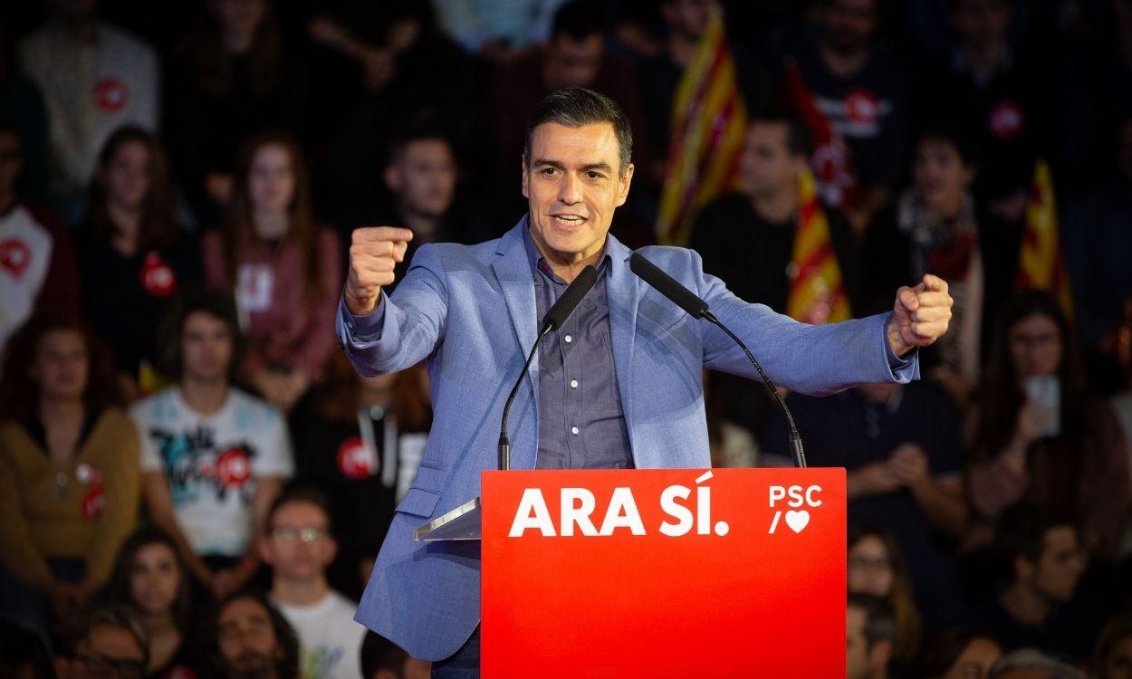 Pedro Sánchez durante el acto de cierre de campaña en Barcelona (España), a 8 de noviembre de 2019