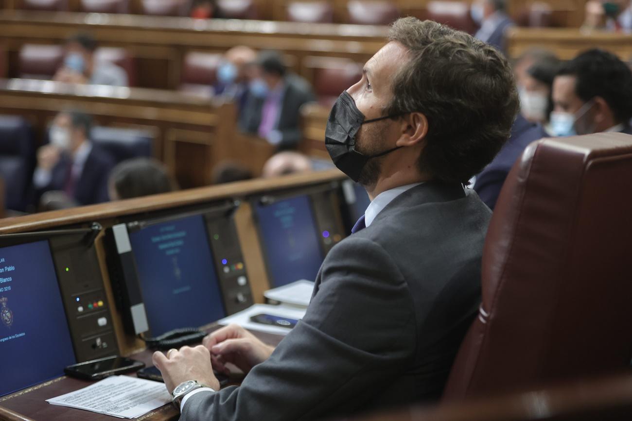 Pablo Casado durante una sesión de control al Gobierno