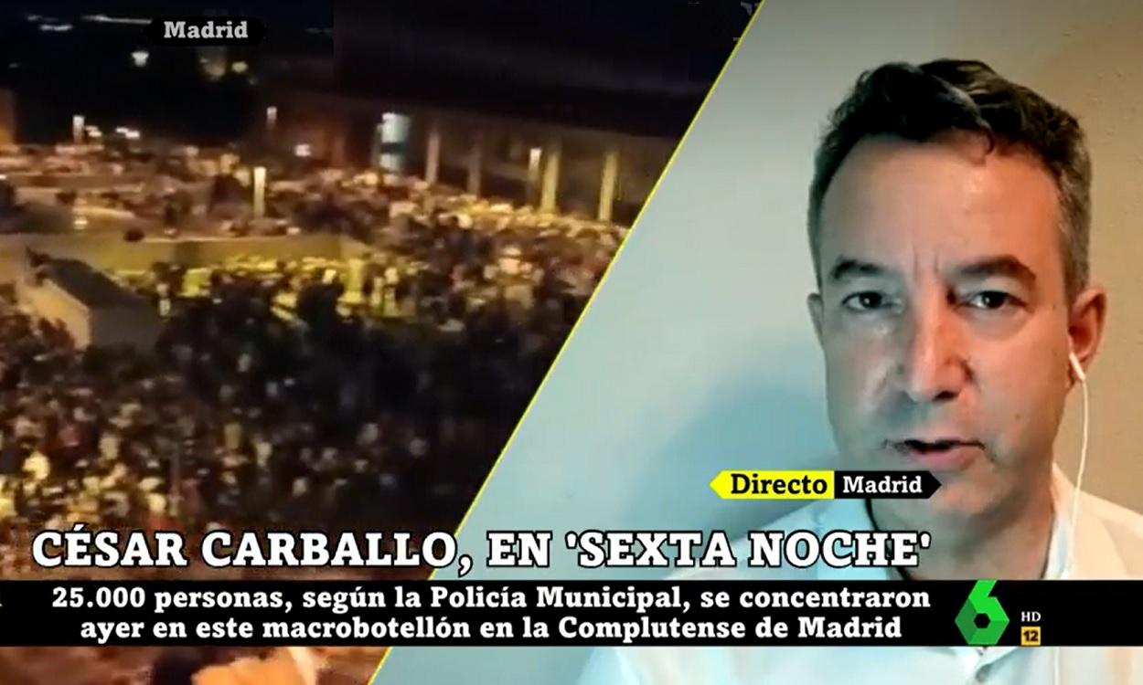 El doctor Carballo avisa sobre el peligro de los macrobotellones. laSexta Noche