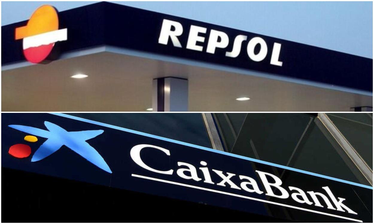 Montaje de Repsol y CaixaBank