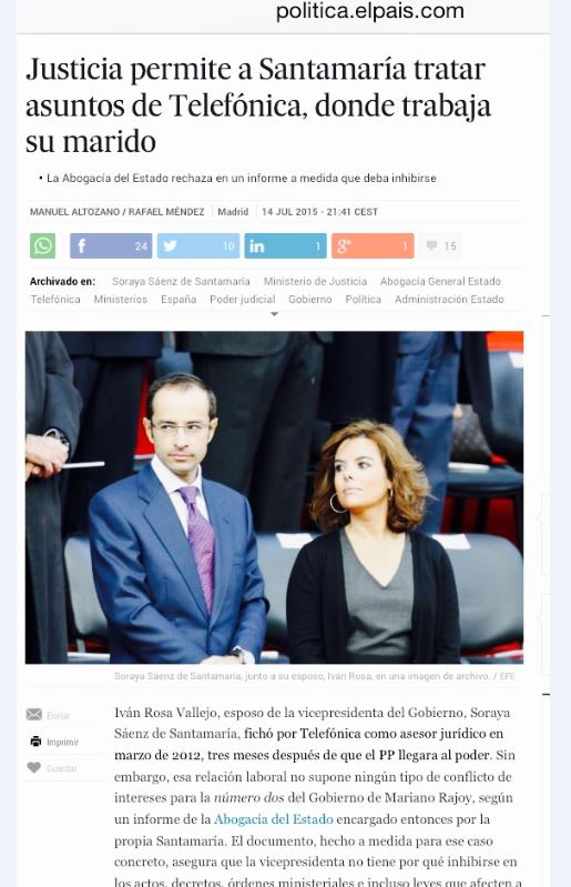 'El País' tiene un titular... y si a Soraya no le gusta, tiene otro