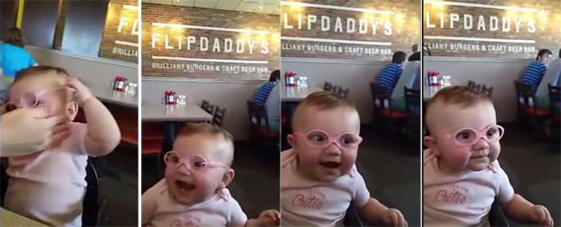 Vídeo viral: el antes y el después de la pequeña Piper... con gafas