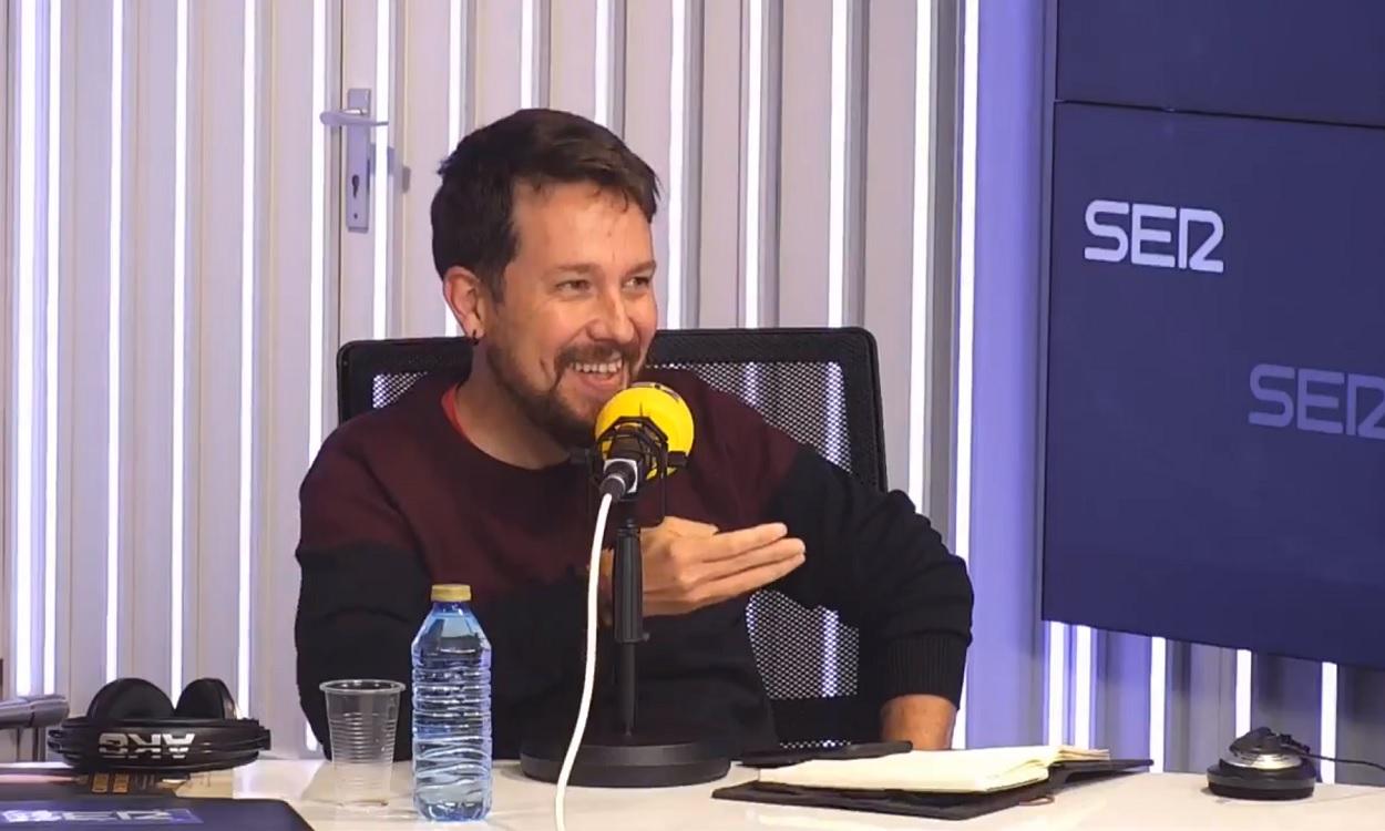 Pablo Iglesias durante el programa de la Cadena SER 'Hora 25'.