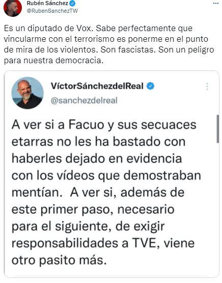 Rubén Sánchez, secretario general de FACUA, denuncia amenazas de un diputado de Vox.