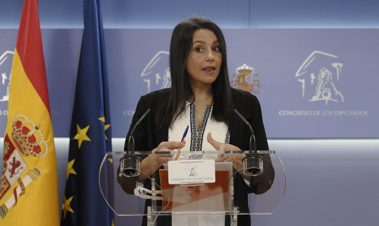 La líder de Ciudadanos, Inés Arrimadas, en una comparecencia en el Congreso. EP archivo