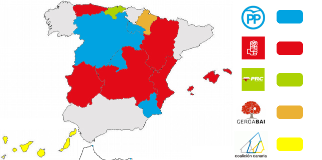 Los nuevos presidentes tras el 24-M. Asturias y Navarra completan el mapa autonómico