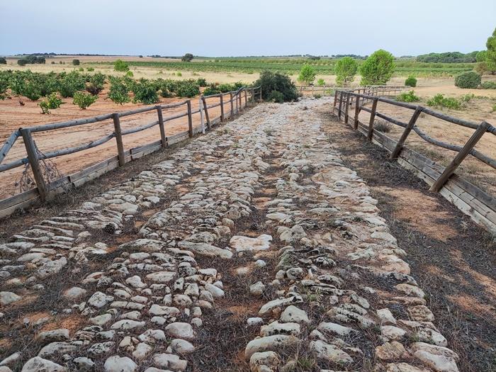 Conocido allí como “el camino de los romanos” la Vía Espartaria aparece perfectamente conservada en las cercanías de Casas de Guijarro (Cuenca)