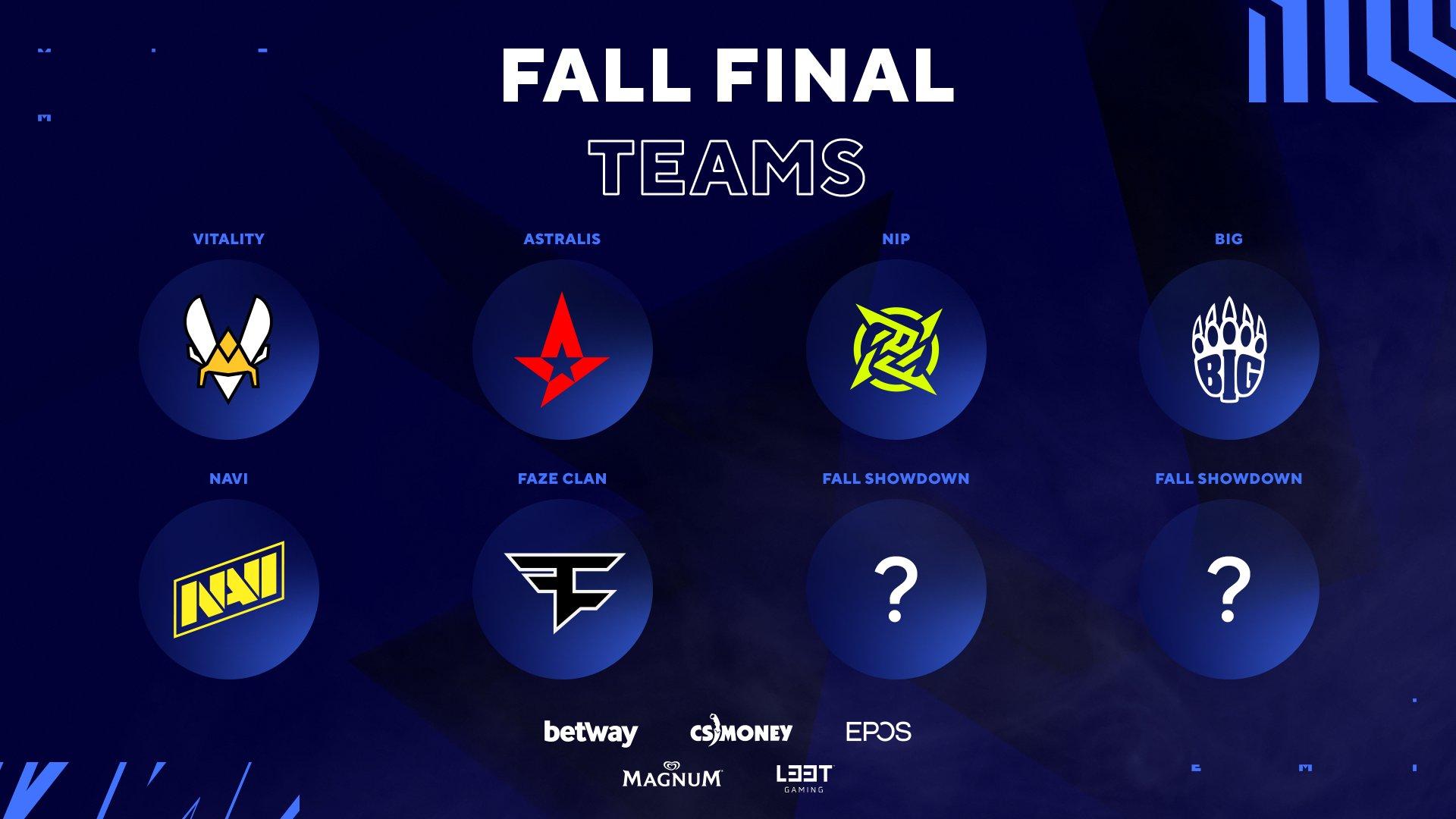 Equipos clasificados para la BLAST Premier Fall Finals