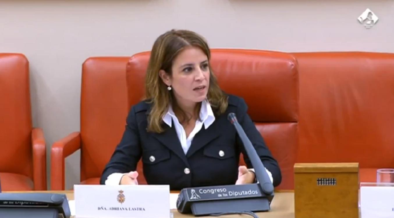 La vicesecretaria general del PSOE, Adriana Lastra. Fuente: Europa Press.