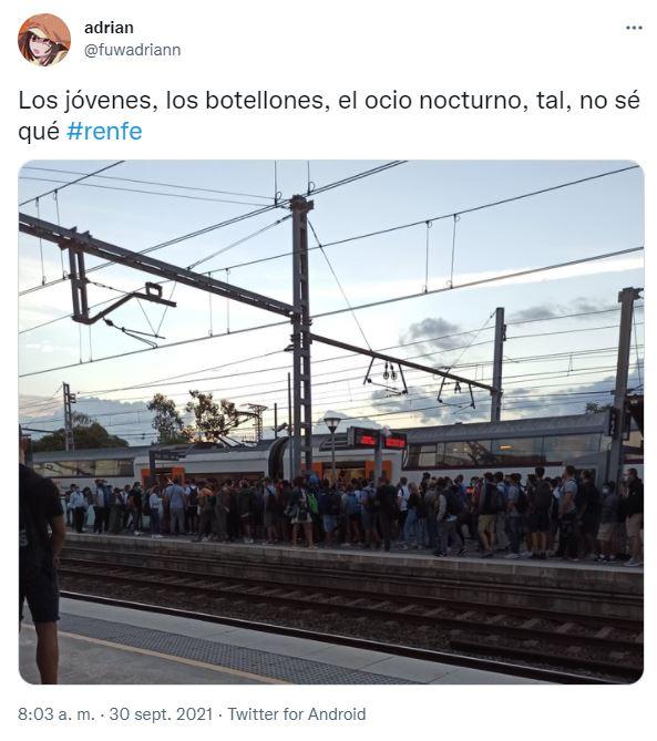 Tuit huelga usuario Renfe