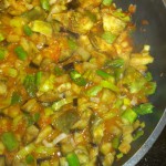 Arroz con espárragos y merluza y ensalada de palmitos