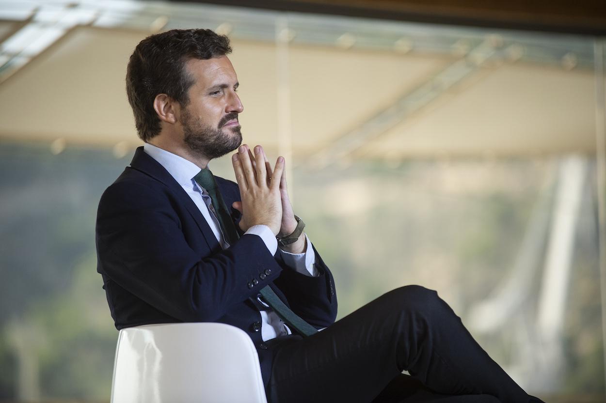 Pablo Casado durante la Convención Nacional del PP