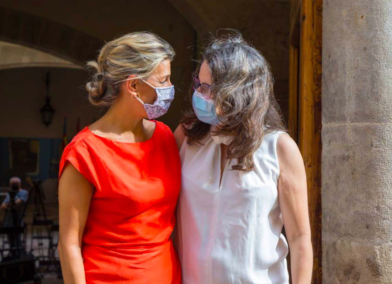 Yolanda Díaz junto a Mónica Oltra en una imagen de archivo