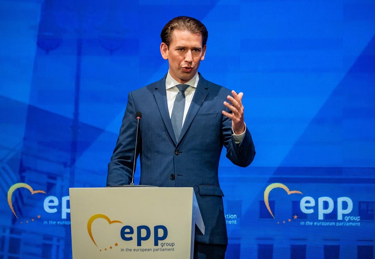 Sebastian Kurz en una reunión del Partido Popular Europeo