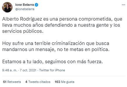 Ione Belarra da su apoyo a Alberto Rodríguez tras ser condenado por agredir a un policía Ione Belarra da su apoyo a Alberto Rodríguez tras ser condenado por agredir a un policía