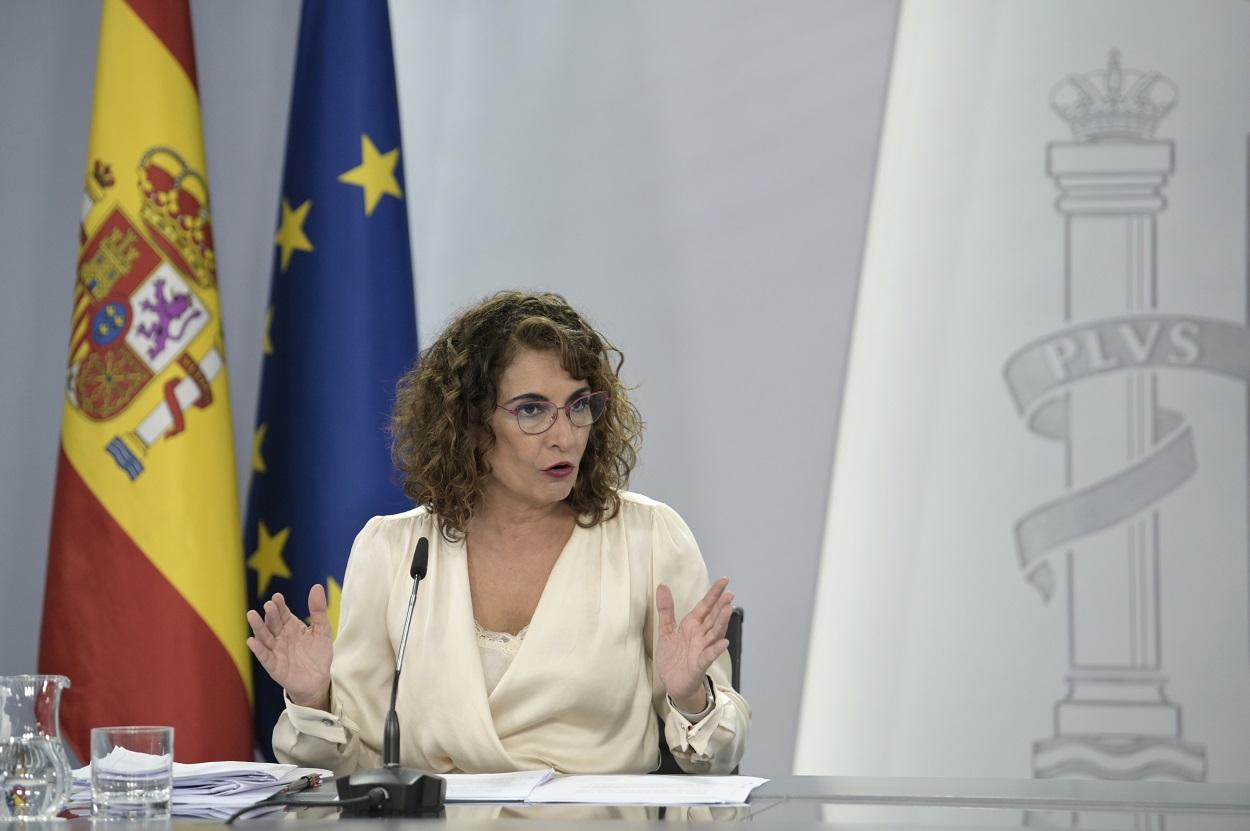 La ministra de Hacienda y Función Pública, Maria Jesús Montero durante la presentación de los Presupuestos para 2022. Europa Press