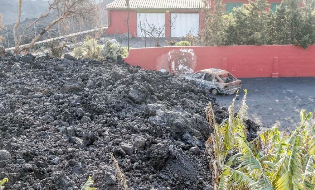 El volcán de La Palma destruye lo que quedaba de Todoque. Twitter