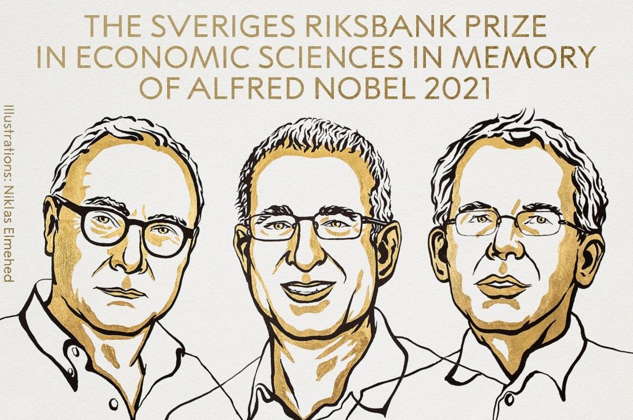 David Card, Joshua Angrist y Guido Imbens, galardonados con el Nobel de Economía. Europa Press