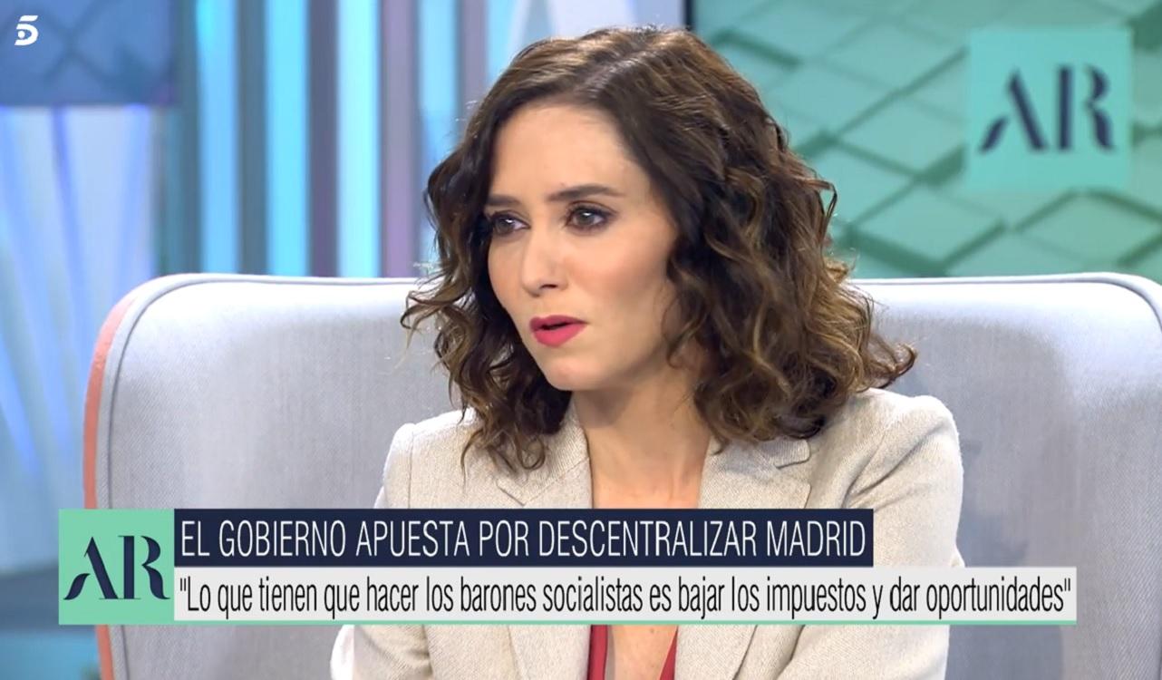 La presidenta madrileña, Isabel Díaz Ayuso, en El programa de Ana Rosa