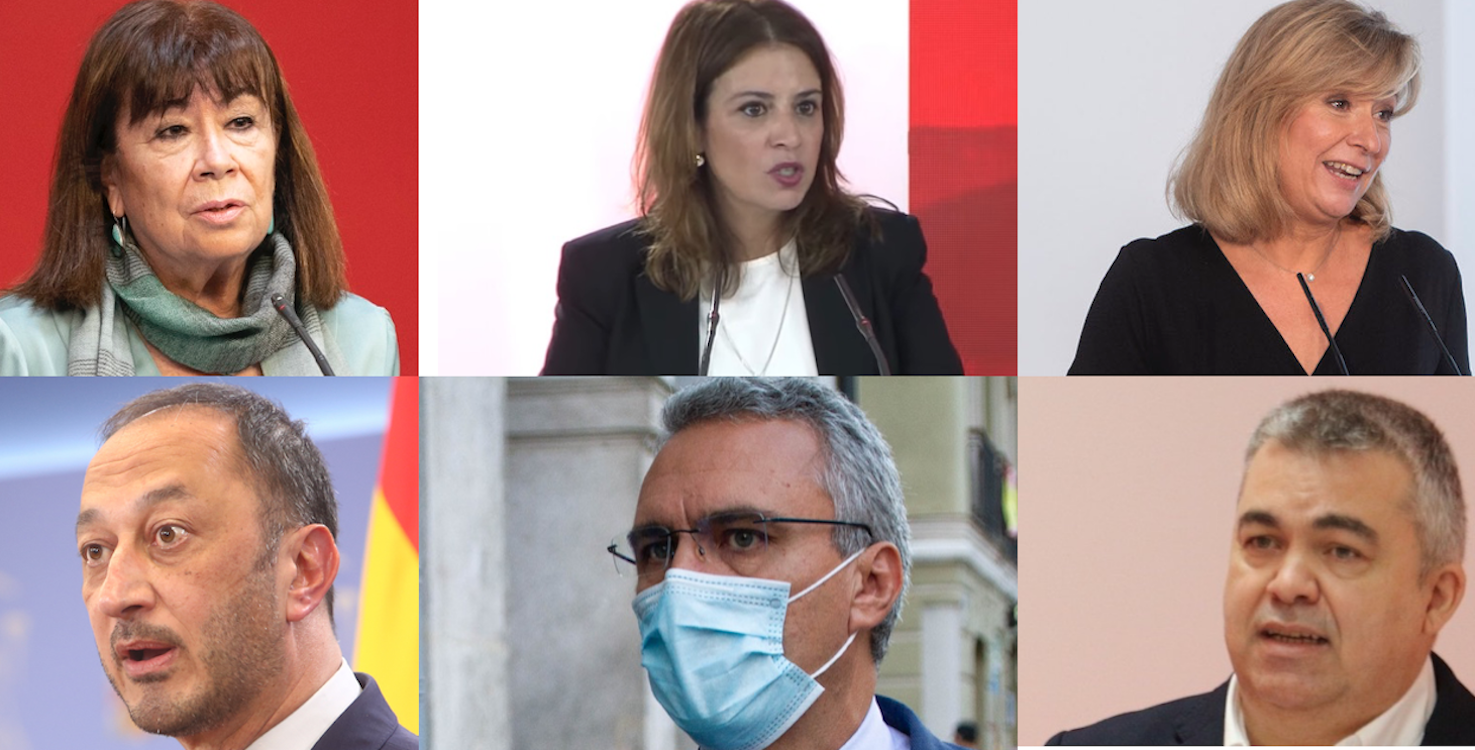  Los 6 nombres con más poder en el nuevo PSOE de Sánchez: Cristina Narbona, Adriana Lastra, LLanos Castellanos, Alfonso Gómez de Celis, Javier Izquierdo y Santos Cerdán. EP