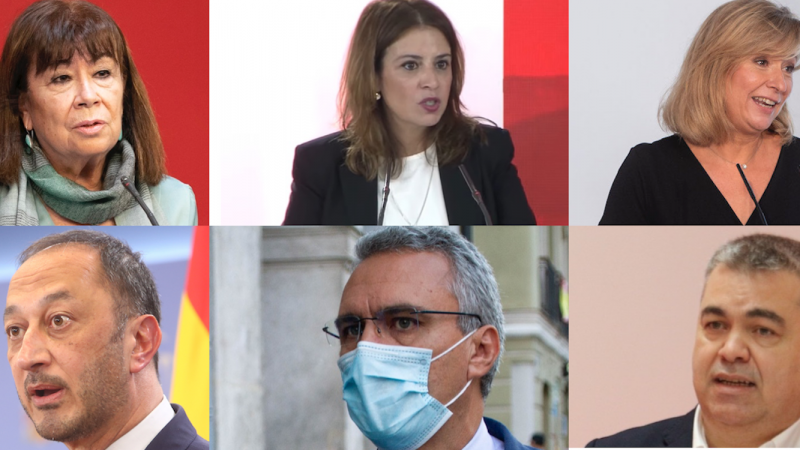  Los 6 nombres con más poder en el nuevo PSOE de Sánchez: Cristina Narbona, Adriana Lastra, LLanos Castellanos, Alfonso Gómez de Celis, Javier Izquierdo y Santos Cerdán. EP