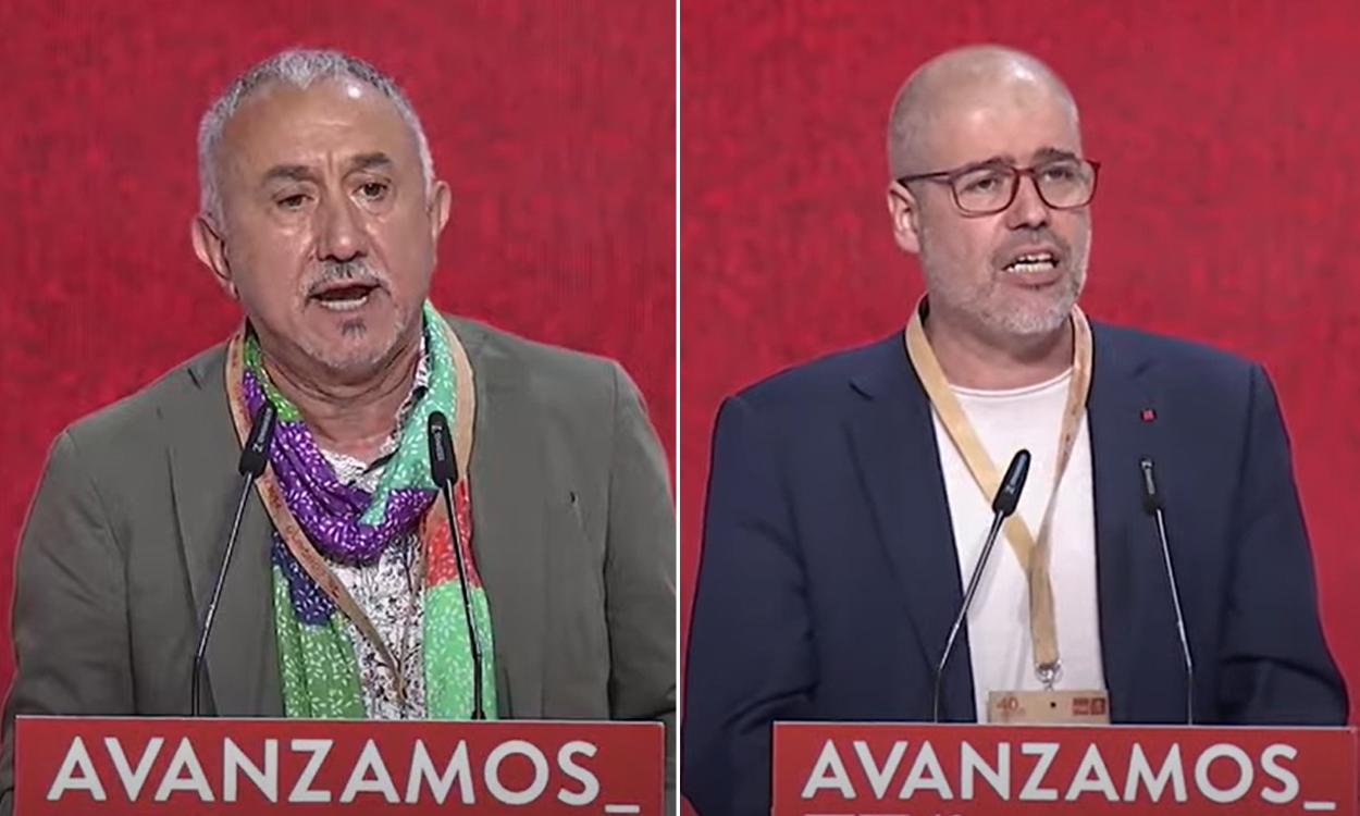 Los secretarios generales de UGT y CCOO, Pepe Álvarez y Unai Sordo. EP