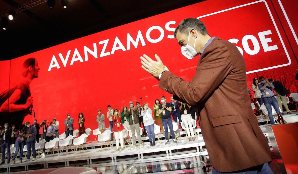 Pedro Sánchez, en el 40 Congreso Federal que se clausura este domingo en Valencia. TWITTER PSOE