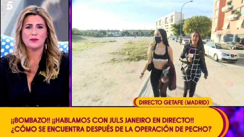 Carlota Corredera responde a Julia Janeiro durante la emisión del programa 'Sálvame'. Telecinco