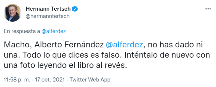 Tuits de Alberto Fernández