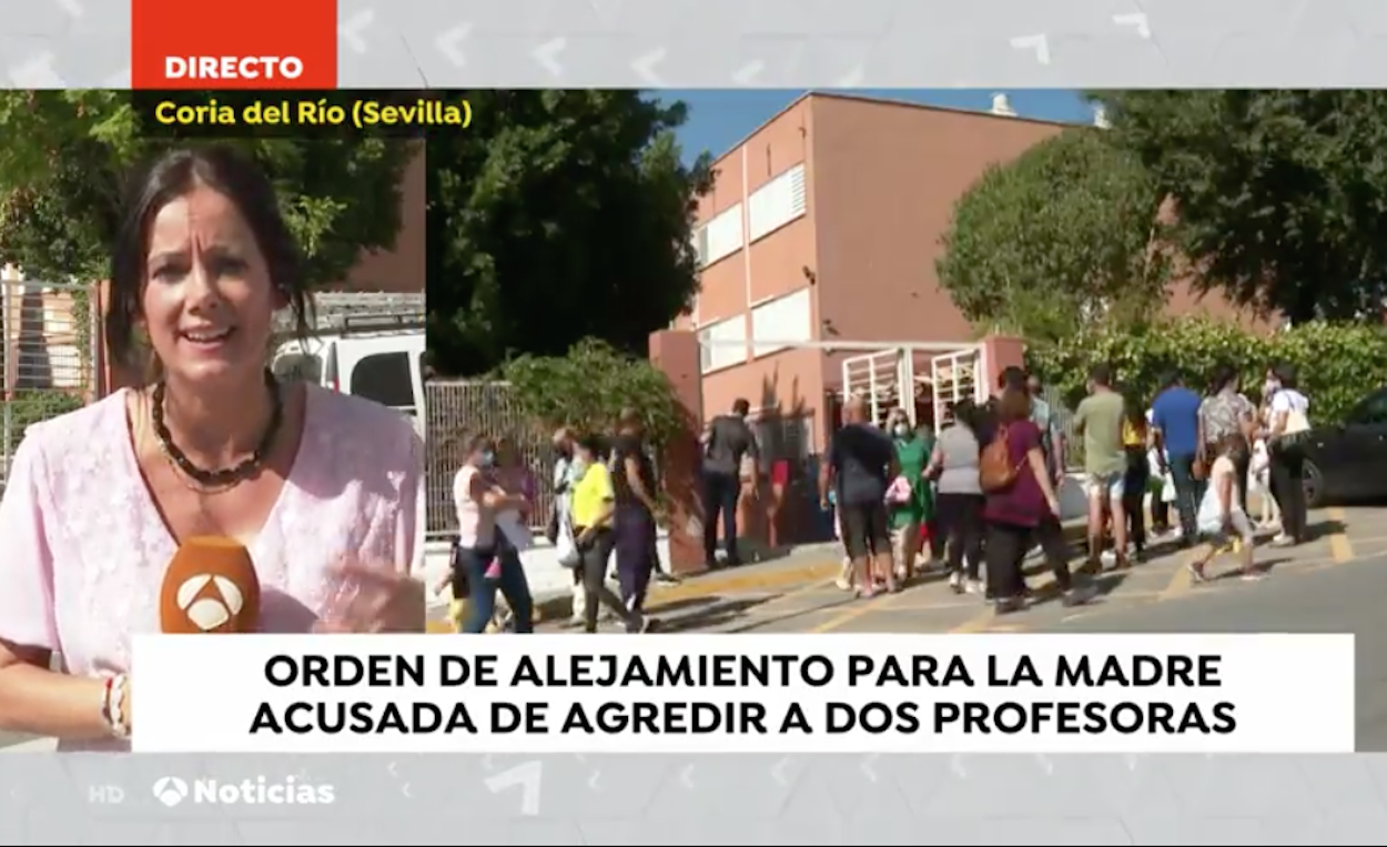 Captura de pantalla de la noticia de la agresión emitida por Antena 3.