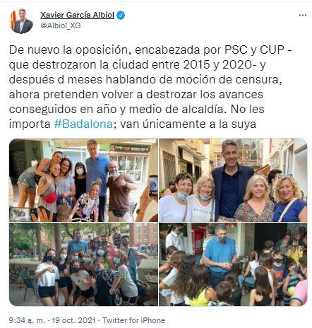 El alcalde de Badalona carga contra la oposición por su maniobra para registrar una moción de censura. El alcalde de Badalona carga contra la oposición por su maniobra para registrar una moción de censura.