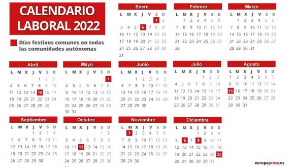 Desvelado El Calendario Laboral De 2022 Todos Los Festivos Y Puentes 
