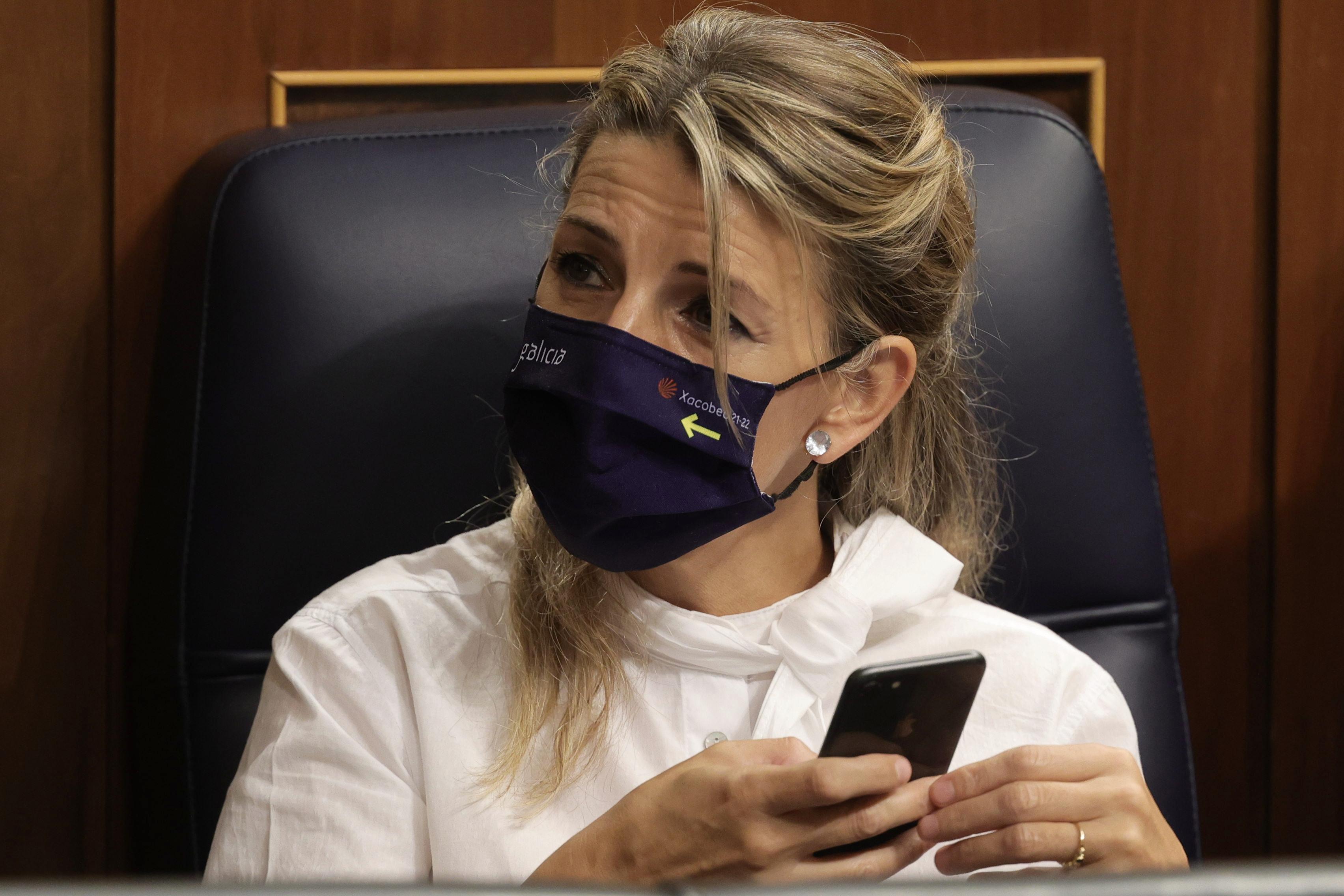 Yolanda Díaz durante un debate en el Congreso de los Diputados. EP