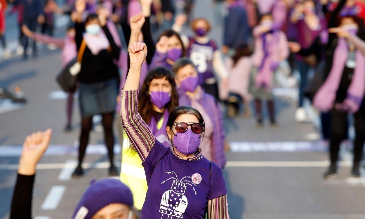Concentración, baile feminista y lectura de manifiesto por el 8M, Día Internacional de la Mujer, en Málaga