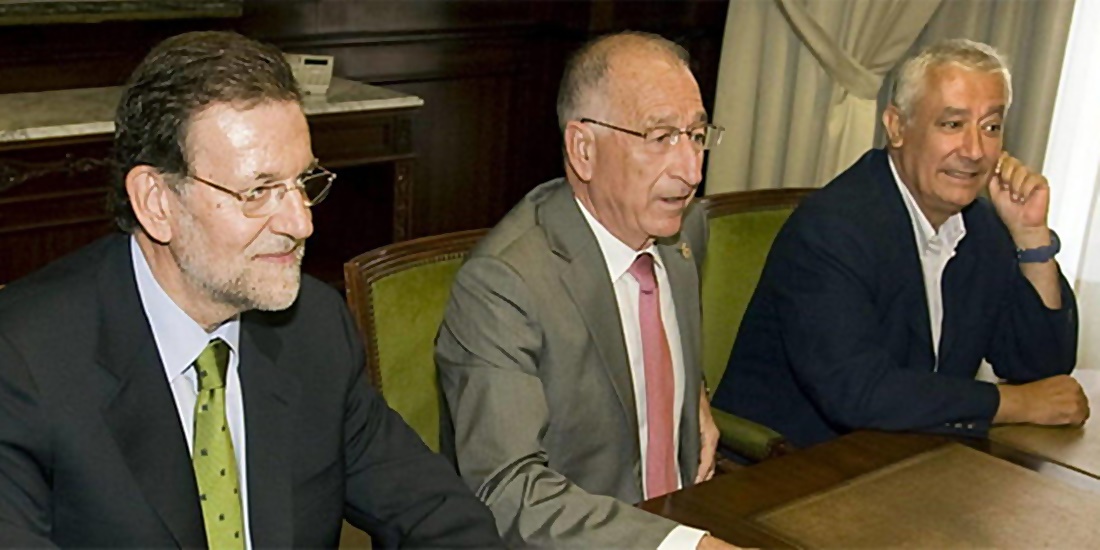 Mariano Rajoy, Gabriel Amat y Javier Arenas en una imagen de archivo.