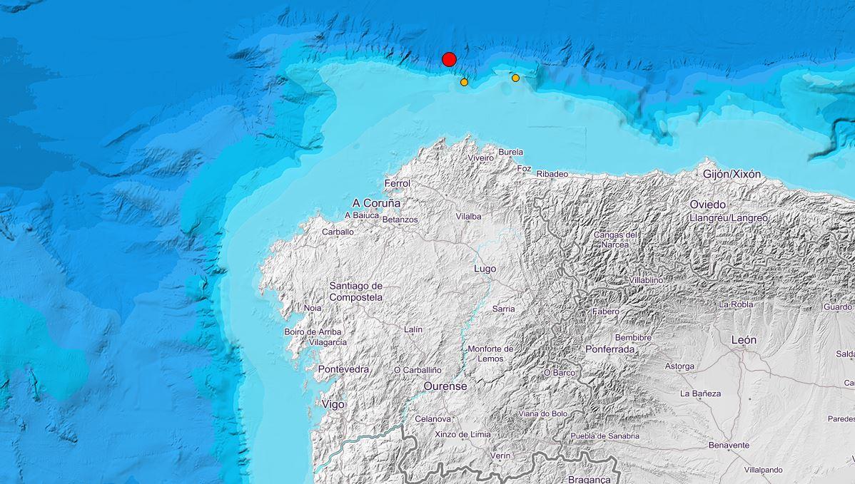 Gráfica del IGN con el terremoto registrado frente a Galicia