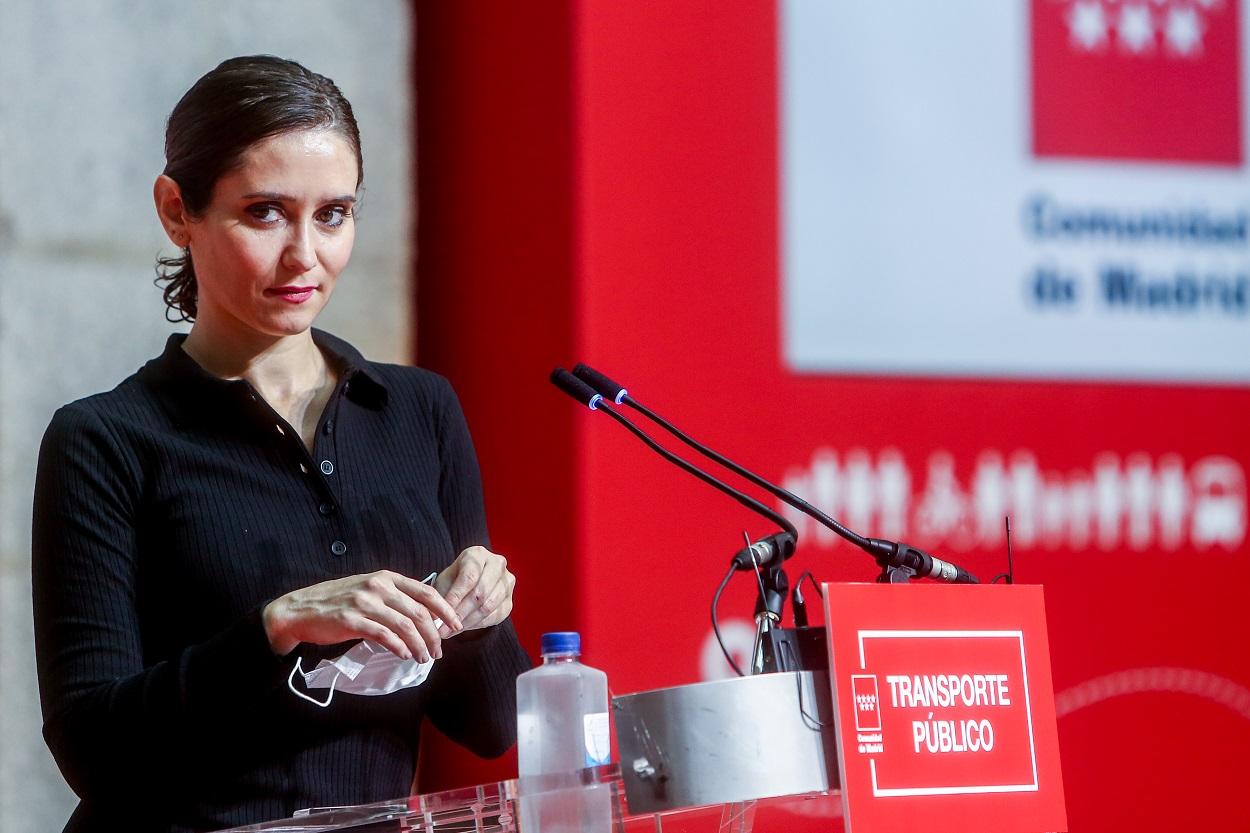 La presidenta de la Comunidad de Madrid, Isabel Díaz Ayuso. Fuente: Europa Press.