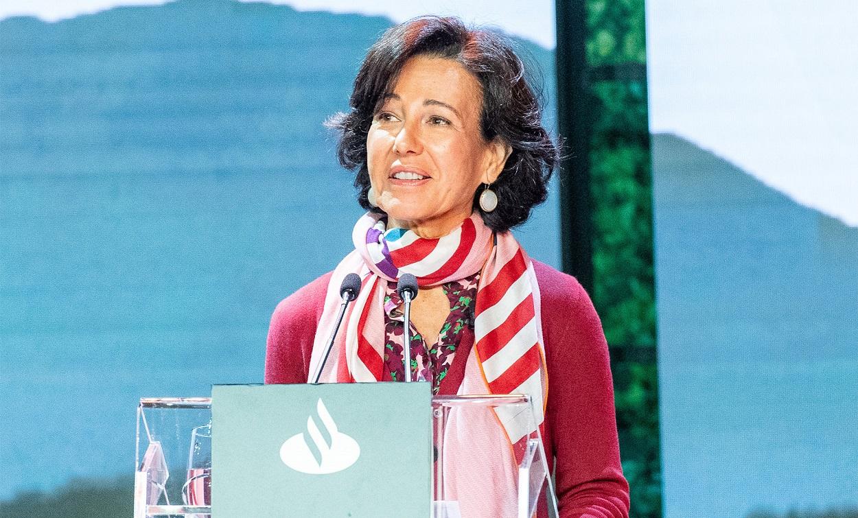 La presidenta de Banco Santander, Ana Botín, en la inauguración de la Conferencia Internacional de Banca 2021